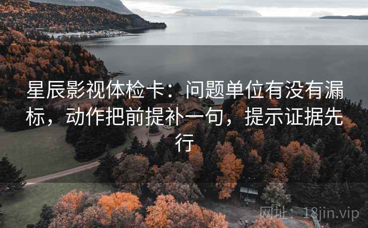 星辰影视体检卡：问题单位有没有漏标，动作把前提补一句，提示证据先行