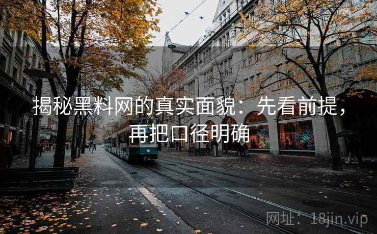 揭秘黑料网的真实面貌:先看前提,再把口径明确