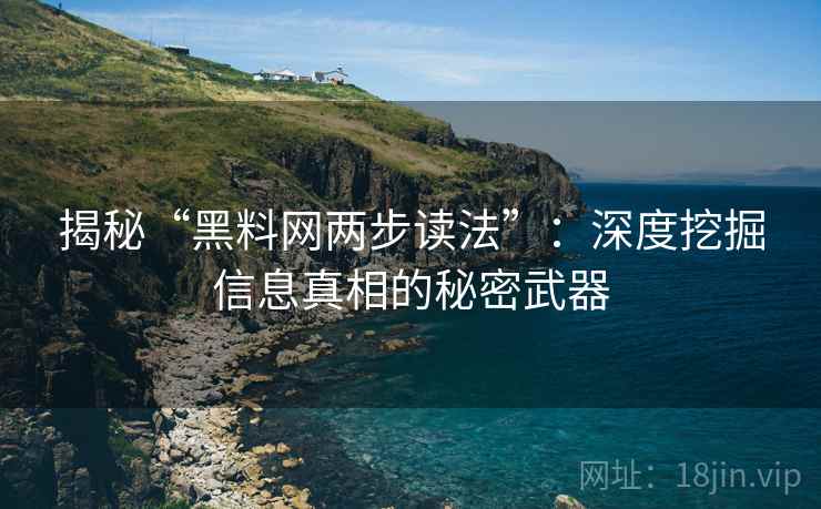 揭秘“黑料网两步读法”:深度挖掘信息真相的秘密武器